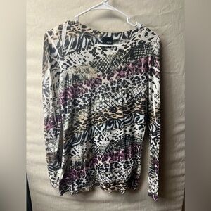 Daytrip Leopard & Pink Rhinestone Long Sleeve, Large, BUCKLE